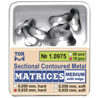Matricos sekcijinės vidutinės su atbraila 1.0975.50mm (50vnt)